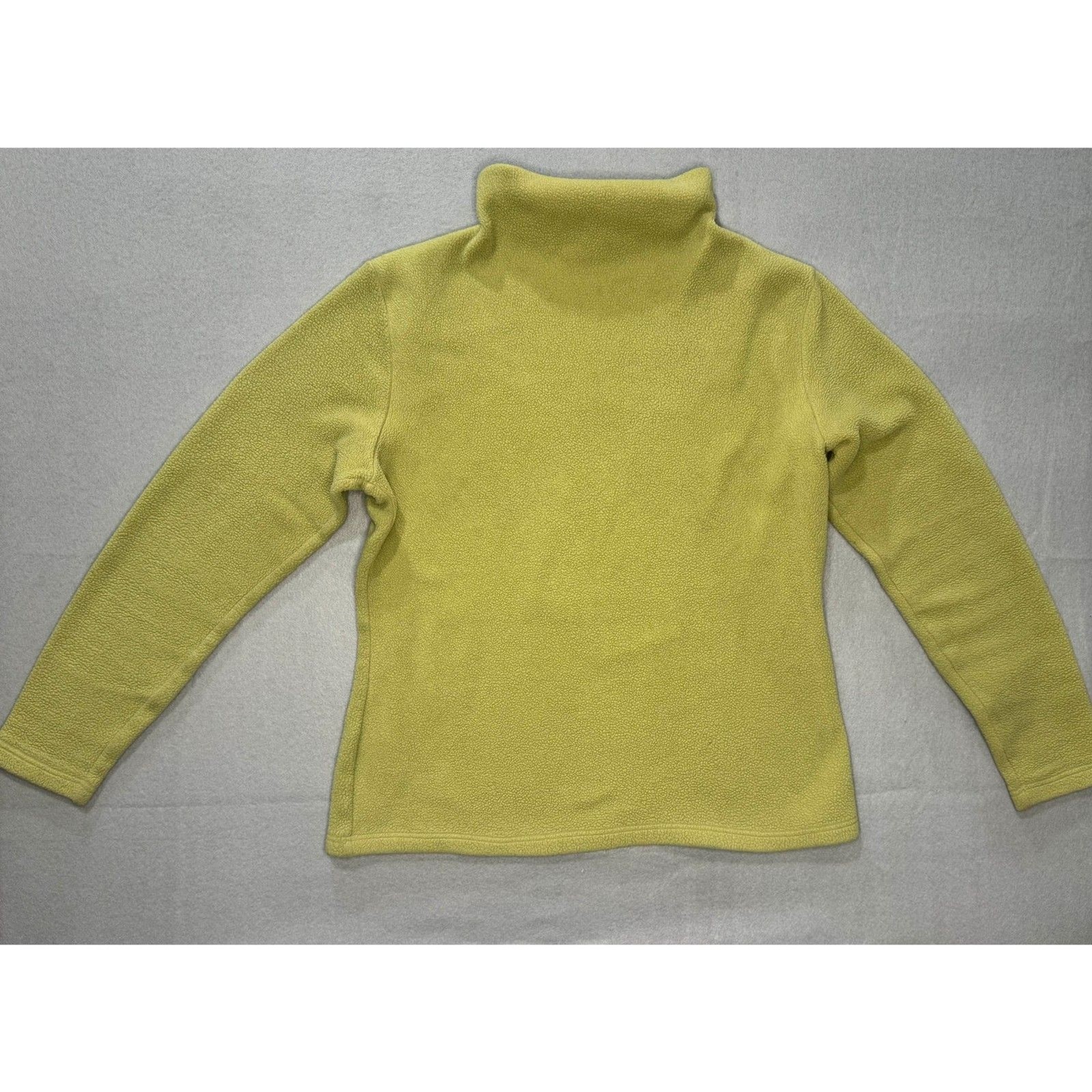 L.L.Bean Chartreuse Green Fleece Mock Neck Pullover a Cozy Classic! Size S