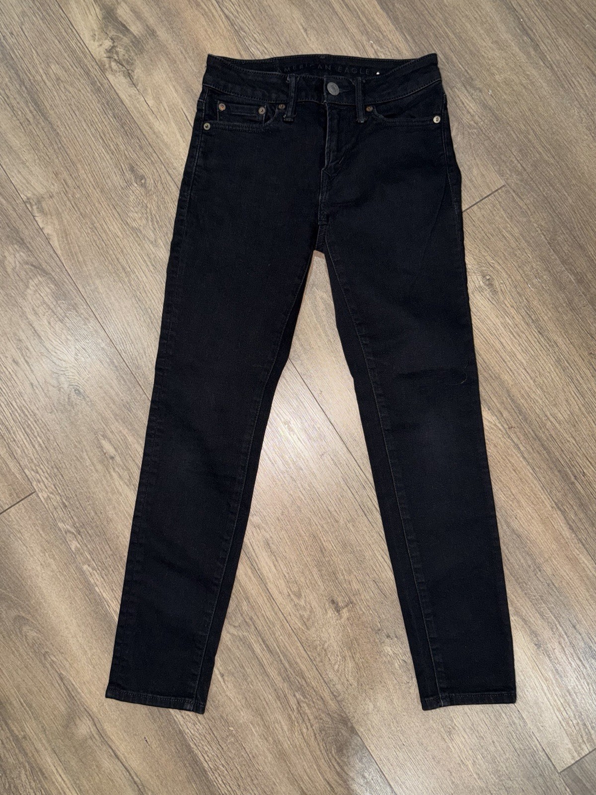 American Eagle AirFlex+ Black Skinny Jeans High Rise Stretch 5-Pocket
