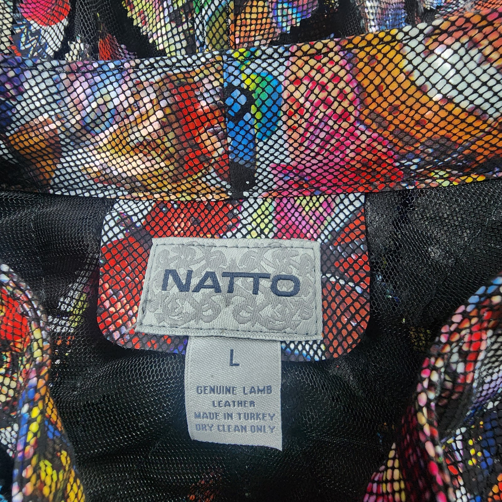 Natto L Women’s Lamb Leather Mesh Jacket Avant Garde Art to Wear 3D Leaf Moto