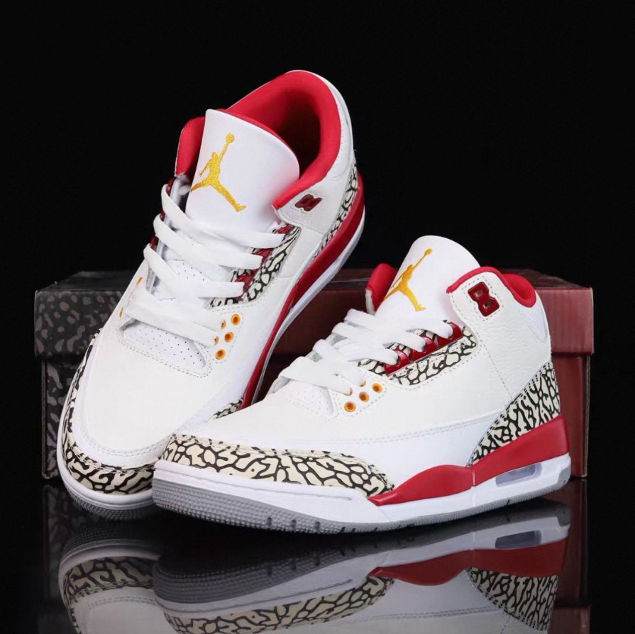 Men’s Jordan 3 “Cardinal Red” Retro Mid Top Basketball Shoes Us Size7-12