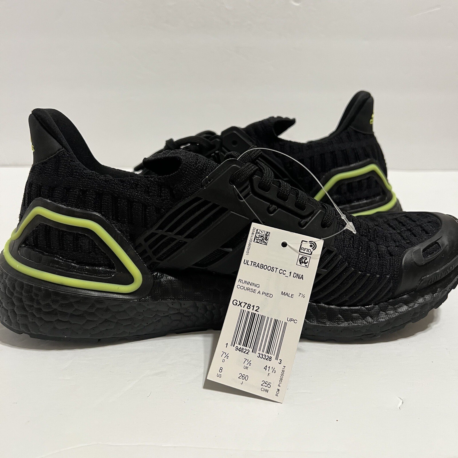 Adidas Ultraboost CC_1 DNA Core Black Running Shoes Men’s Sz 8 Sneakers GX7812