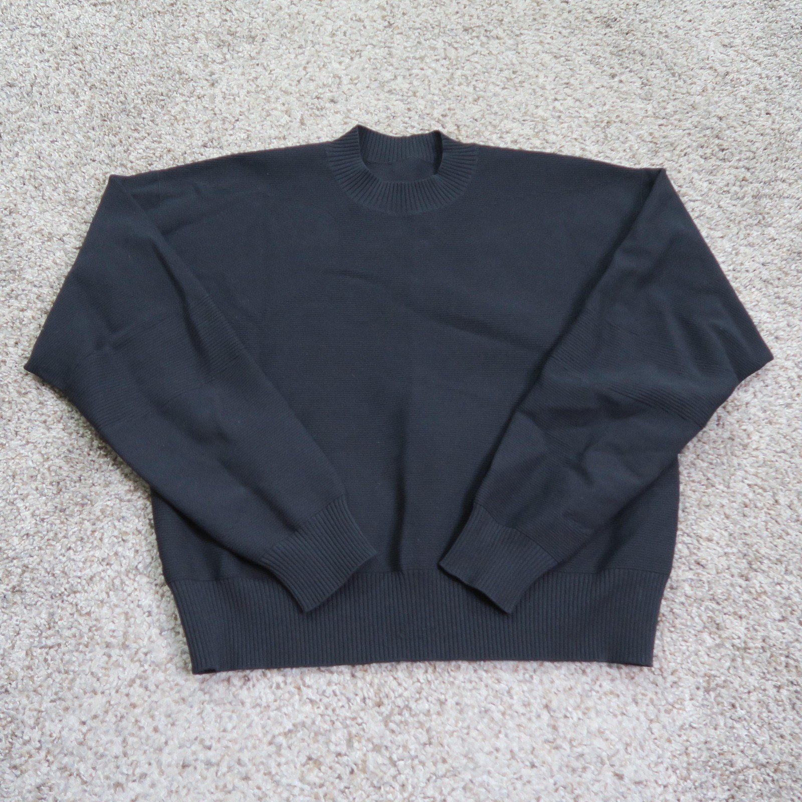 Lululemon Sweater Womens 8 Black All Around Crew Neck Knit Relaxed Fit Pullover