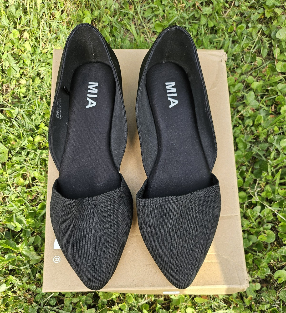 MIA Textile Slip-On Flats Almond Toe Solid Black Women’s US 9 M New No Box