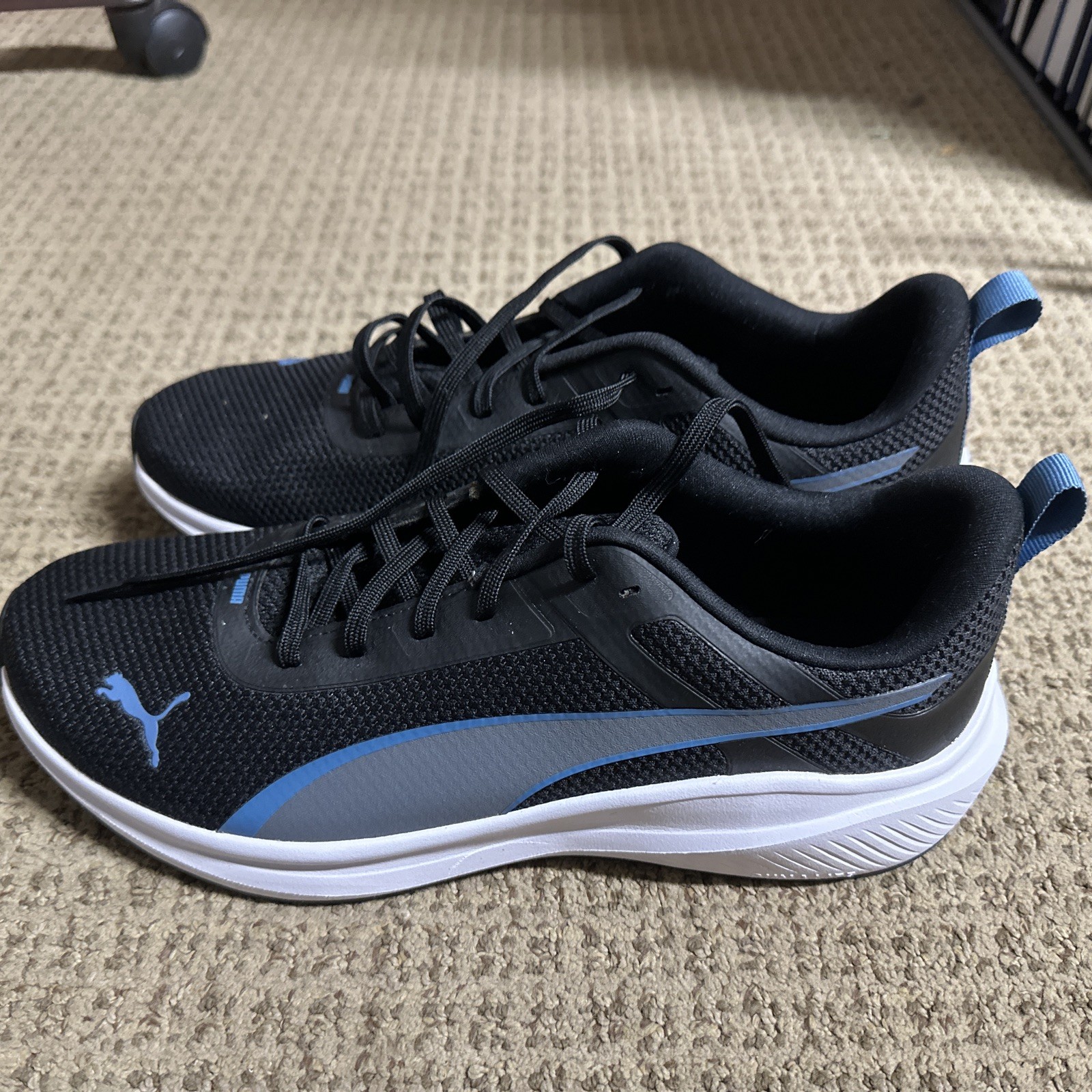 PUMA Men’s 12 Black Rocket Fuel Sneakers Mesh Upper Fused Synthetic Overlays