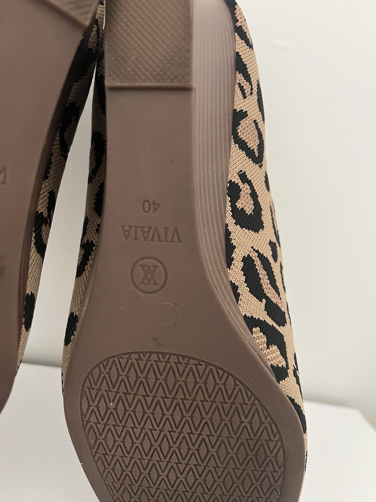 Vivaia Margot Leopard Knit Pro Wedge Slip On Shoes Square Women’s EU 40/US 9-9.5