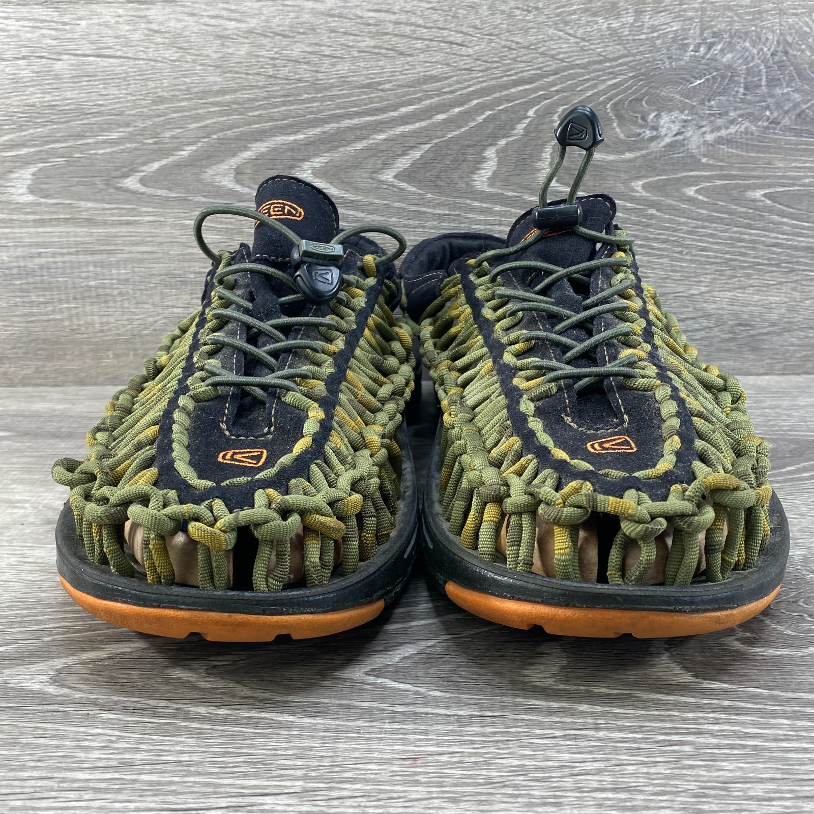 Keen Uneek Mens 14 Woven Bungee Cord Water Hike Sandals Braided Drawstring Green