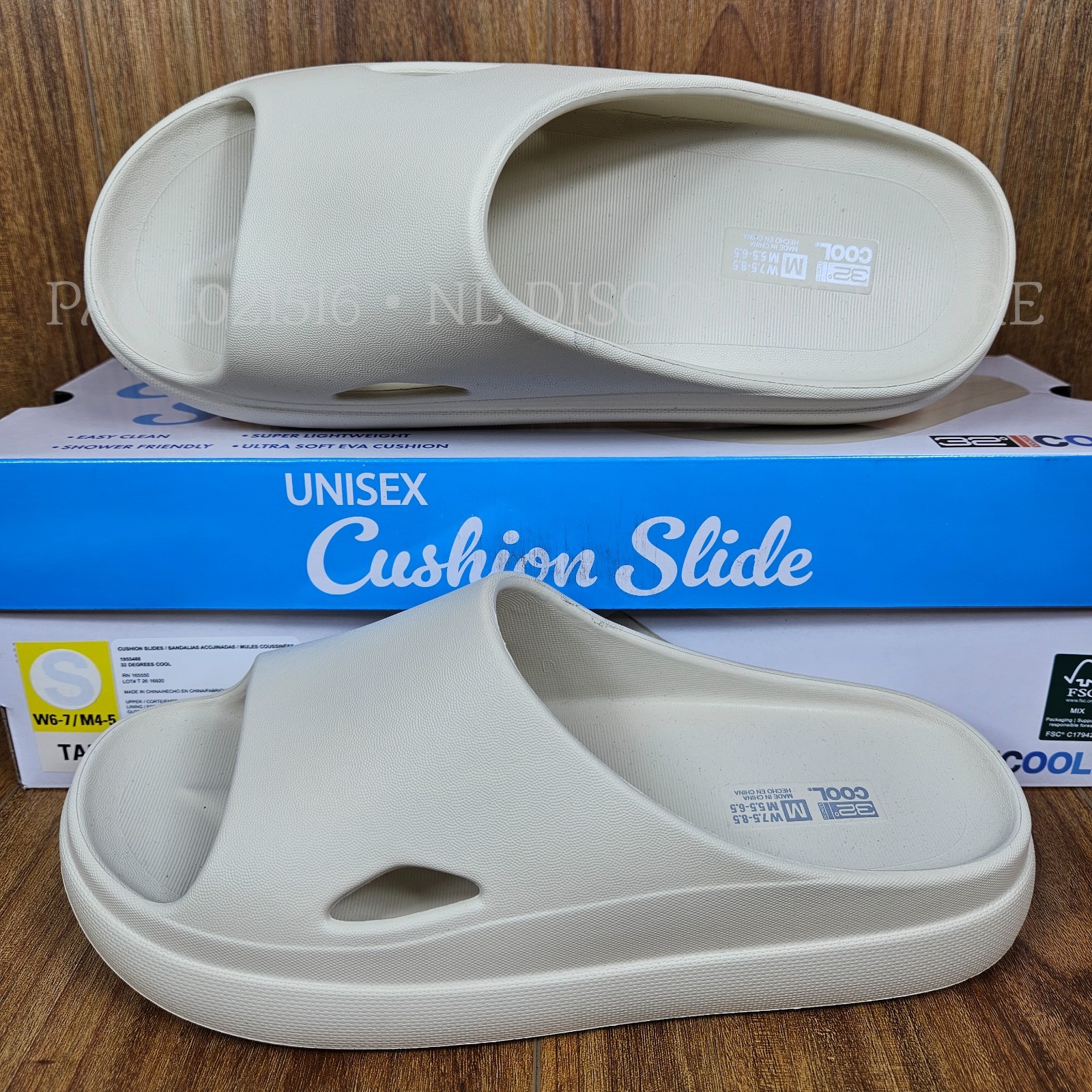 32 DEGREES Unisex Cushion Slide Sandals (W)Women’s (M)Men’s ~ Tan