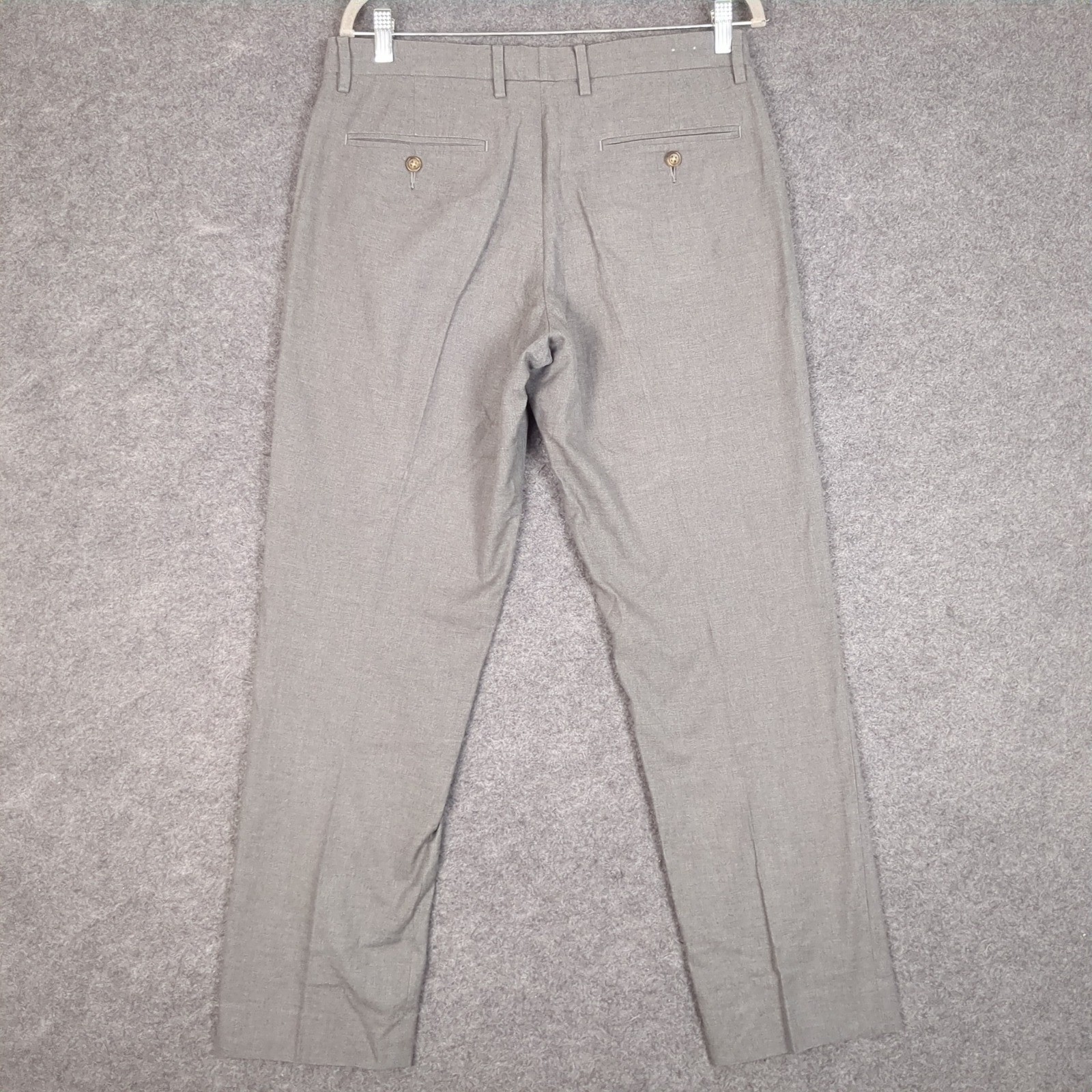 J.Crew Bowery Classic Mens Gray Wool Blend Dress Pants W31 L30 Flat Front