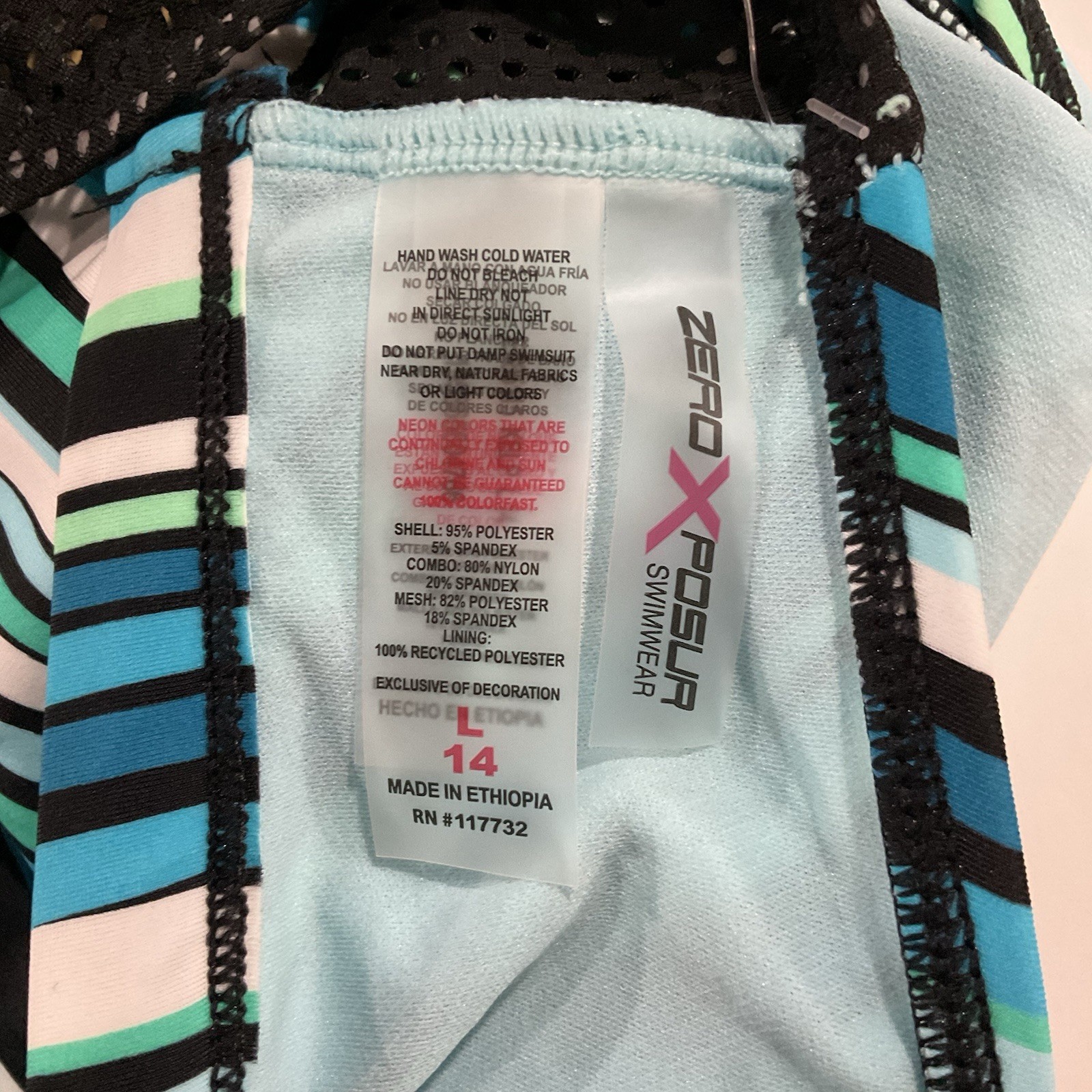 ZeroXposur (Size Large 14) Tankini Swimsuit Top Only, Swimwear Tank “New”