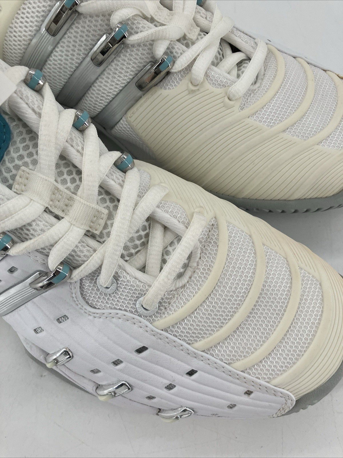 Womens Size 9.5 Adidas Barricade V Classic Tennis Shoes White Blue Ships Fast