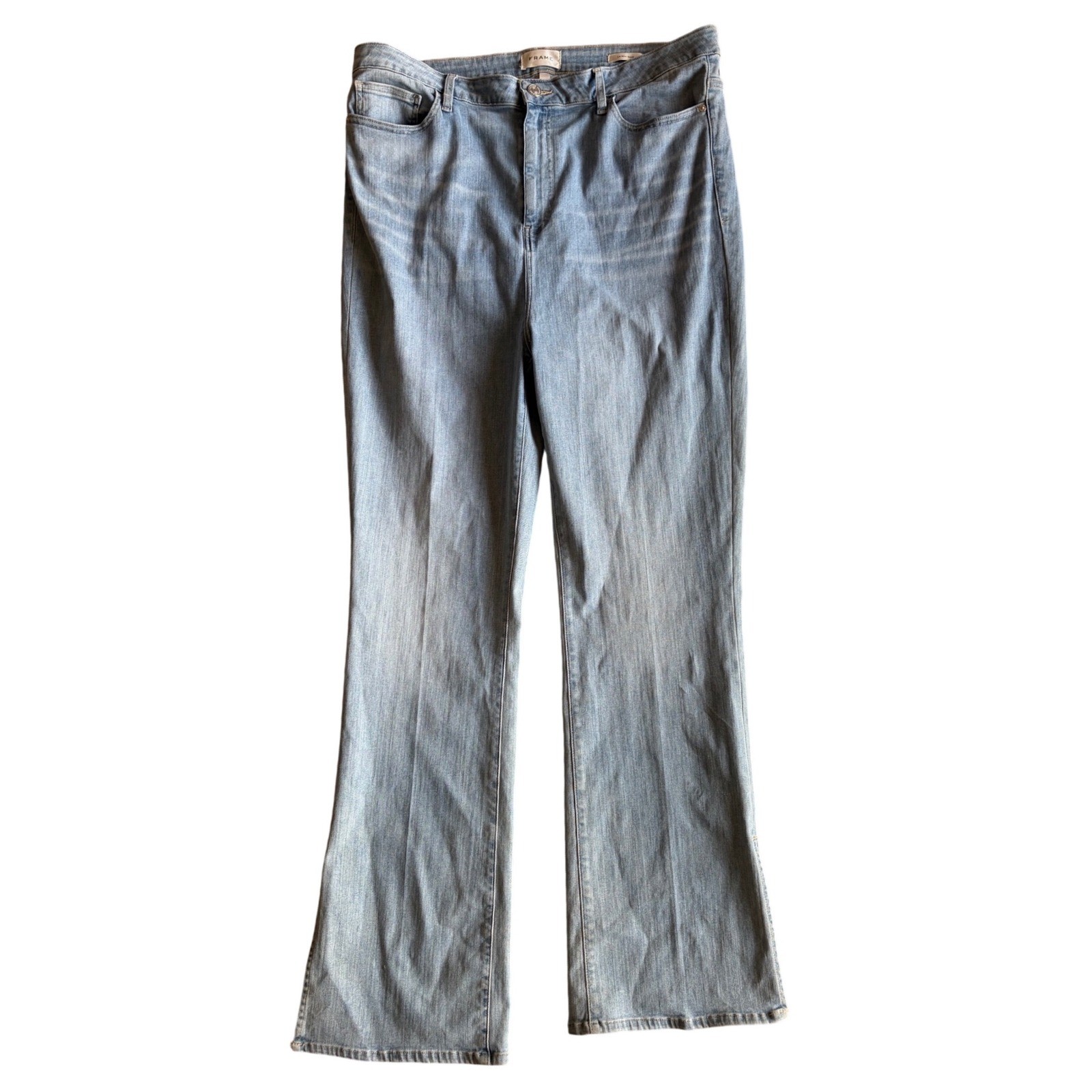 FRAME Le Mini Boot High Rise Bootcut Jeans Light Wash Side Slit Size 34