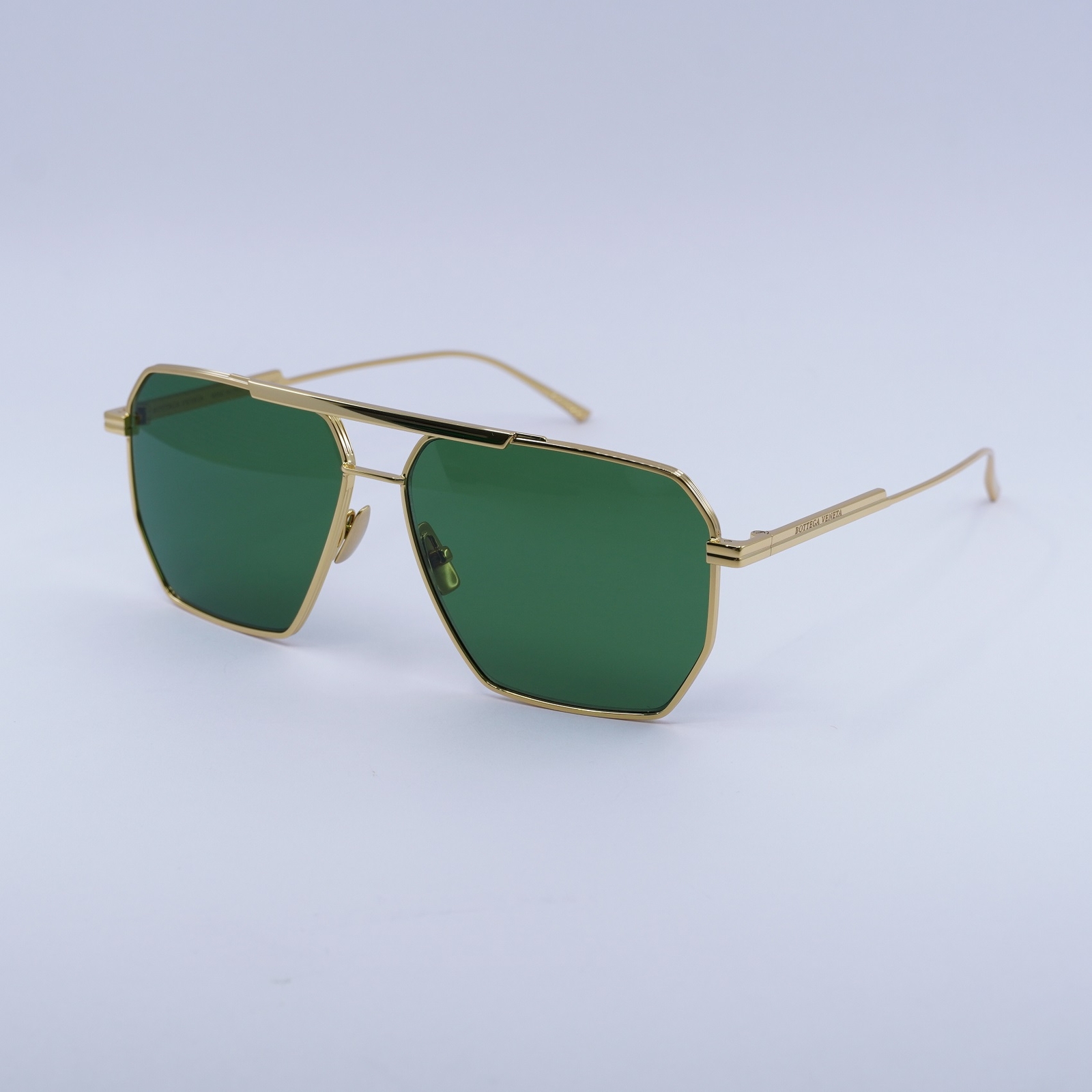 New Authentic BOTTEGA VENETA BV1012S 004 Gold/Green 60-13-145