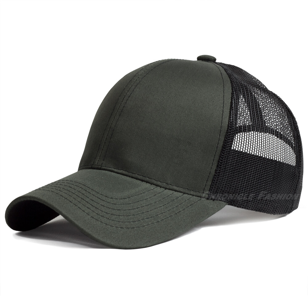 Plain Trucker Hat Mesh Back Snapback Baseball Cap Solid Visor Blank Caps Hats