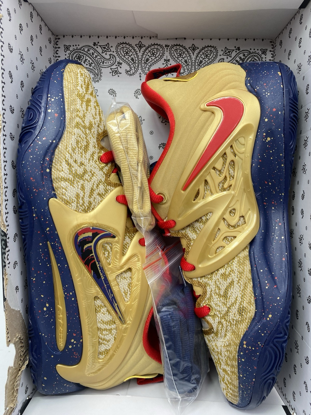 Nike KD15 Metallic Gold Midnight Navy Red (DC1975 700) Men’s Sz 10/Wmns 11.5