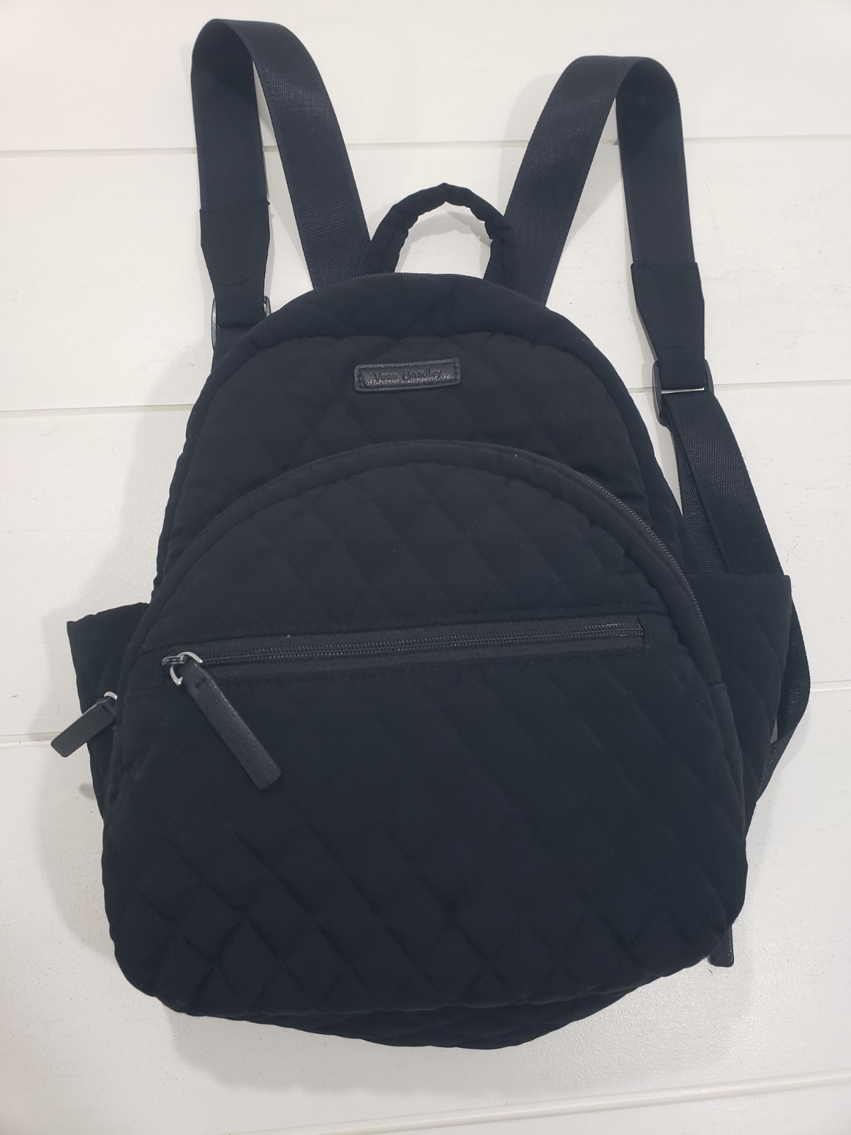 Vera Bradley Essential Compact Classic Black Quilted Backpack Everyday Use