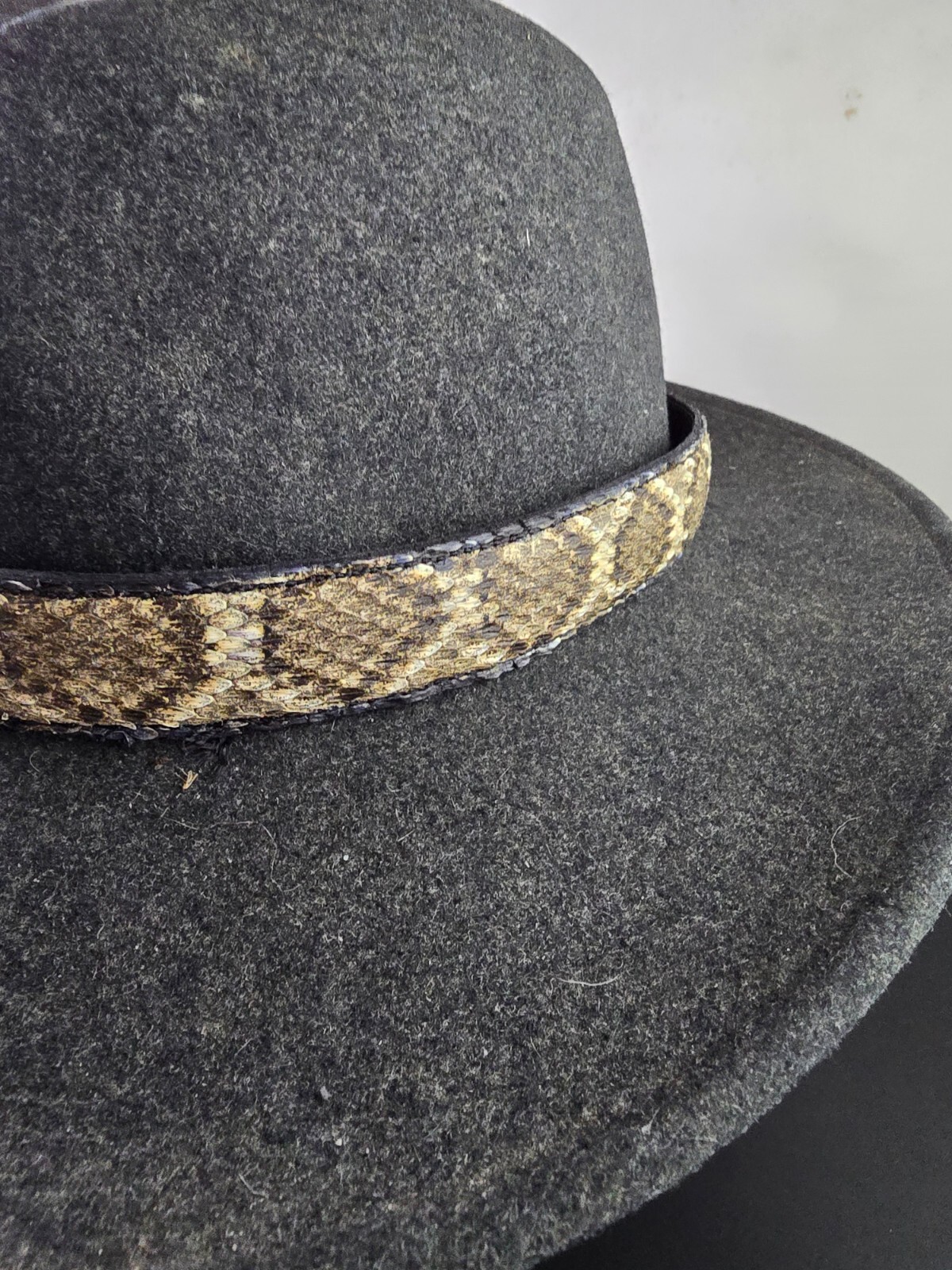 RATTLESNAKE skin hat band adjustable and rattlesnake bone Western cowboy cowgirl