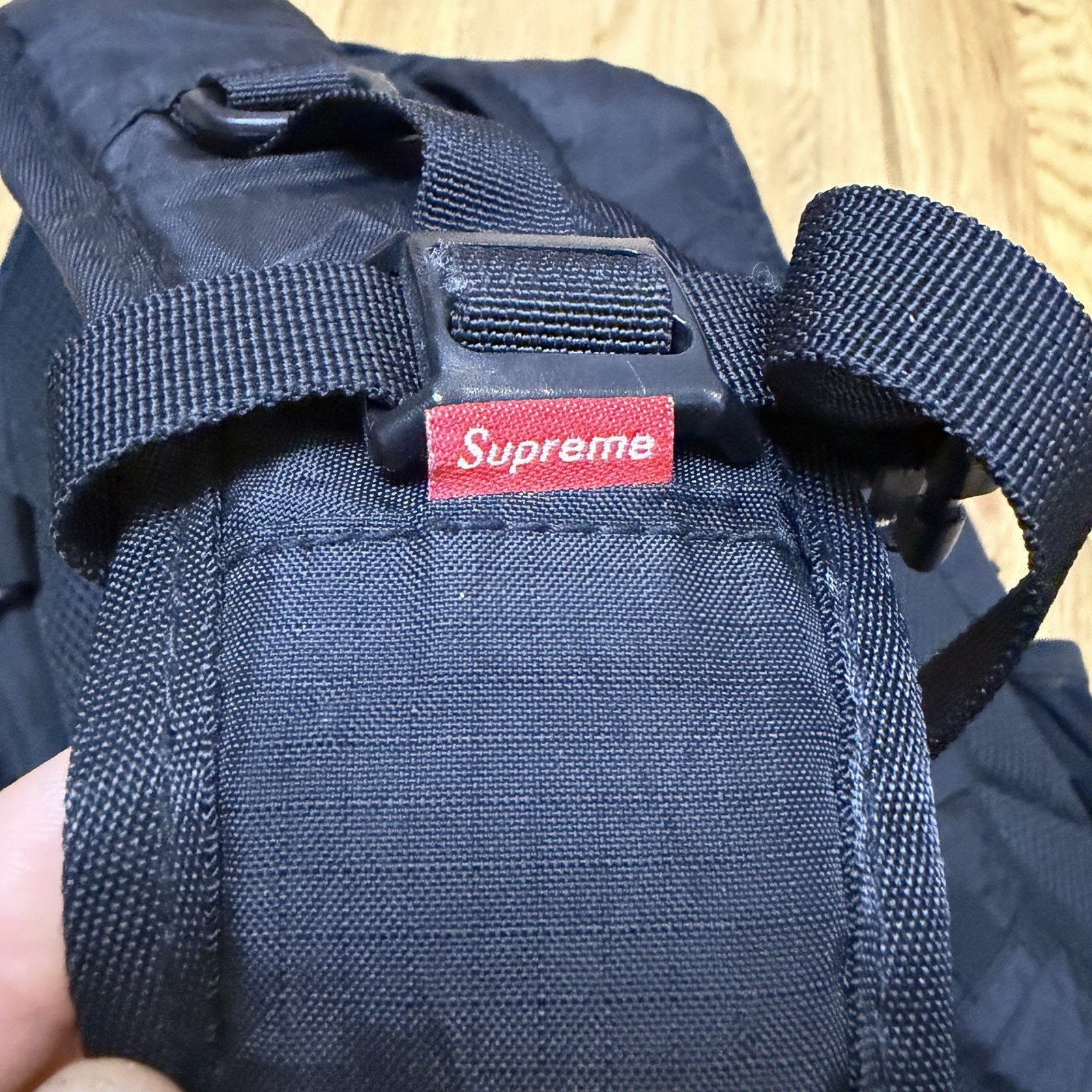 Supreme FW18 backpack Water/Abrasion Resistant Black W Silver Logo Chest Strap
