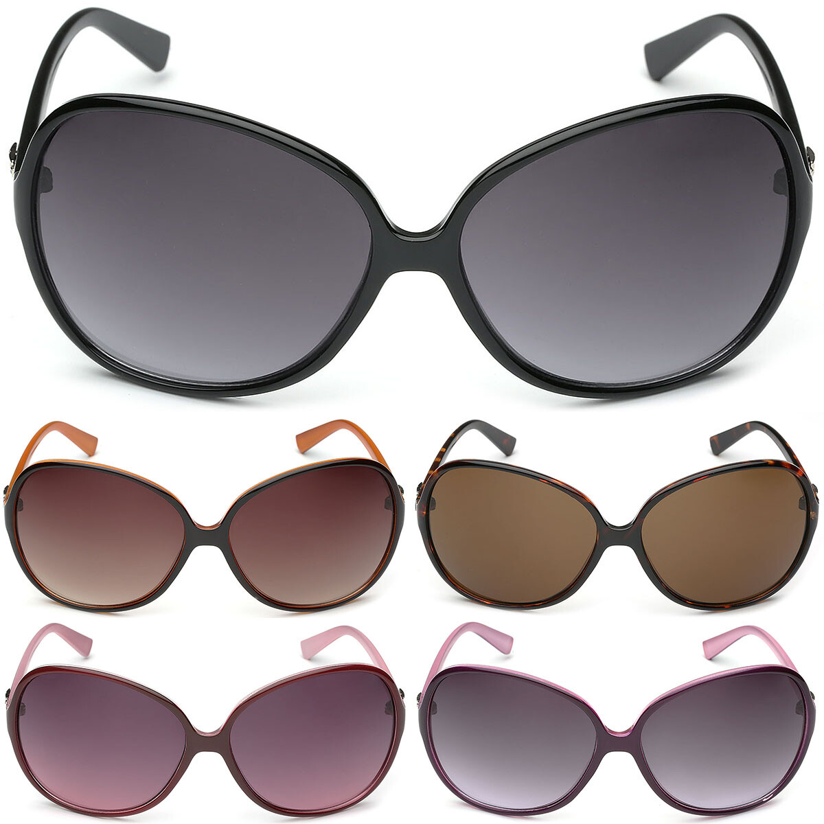 New Oversized Round Butterfly Vintage Women Sunglasses Black Brown Pink Frame