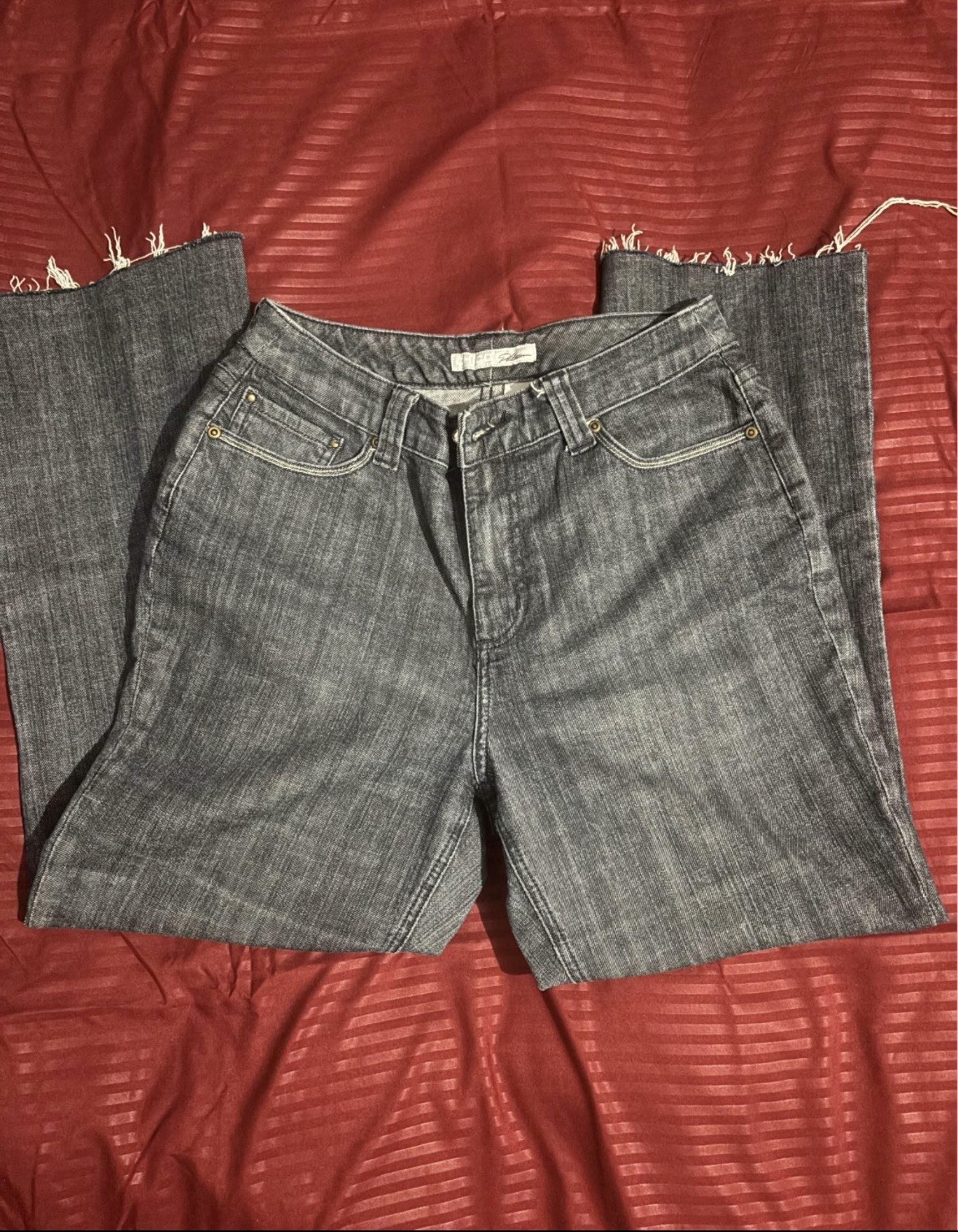 Bongo Women’s Bootcut Jeans Size S Gray Denim Embroidered 5-Pocket