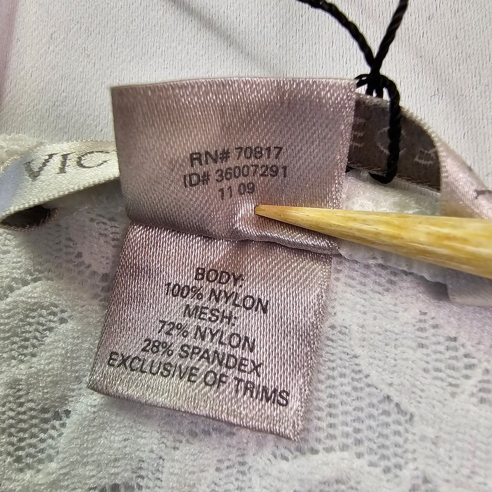 Victoria’s Secret Slip Dress Medium White Lace Sheer Mesh Chemise STAIN
