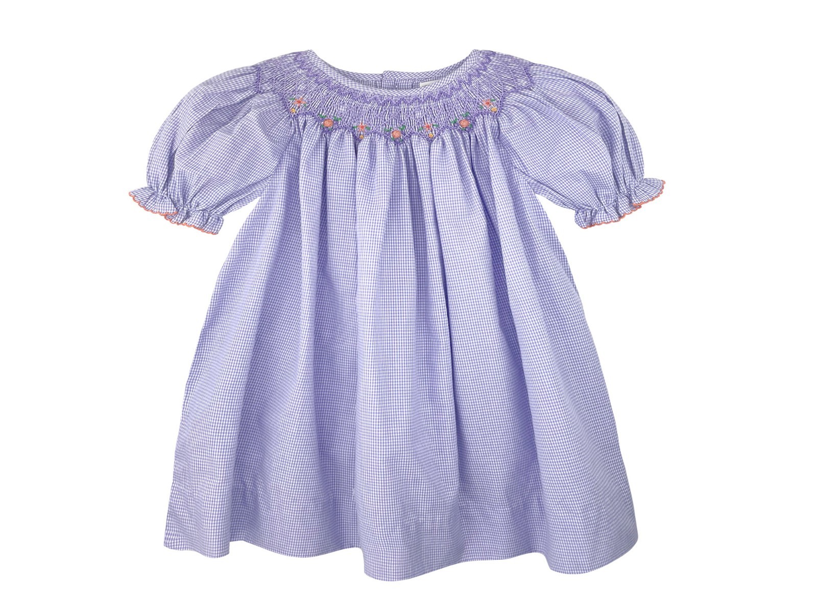 NWT Petit Ami Purple Orange Smocked Bishop Baby 2pc Dress 9 Months 9M Girls
