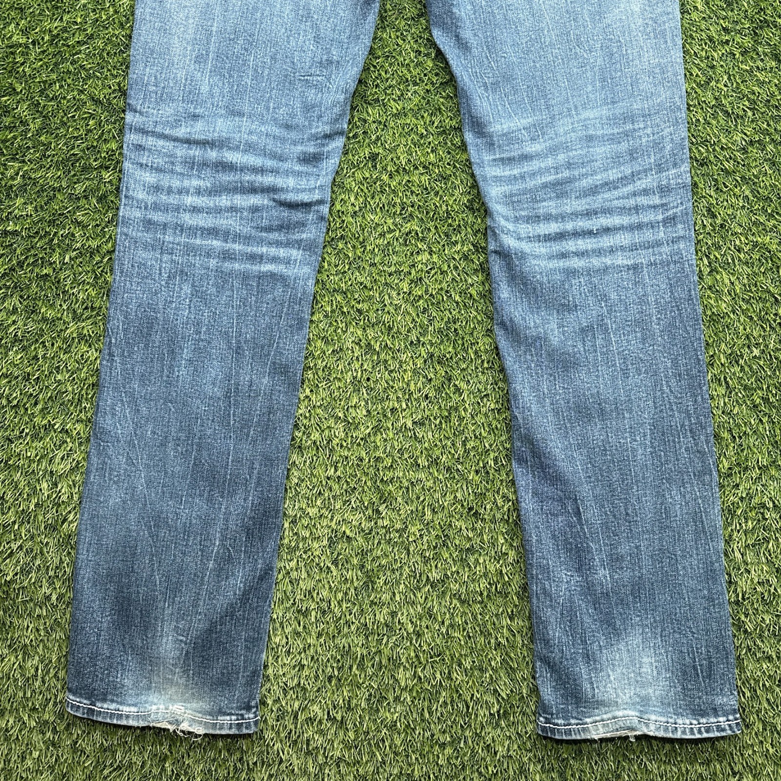 Salvage Havoc Slim Straight Jeans Mens 31×32 32R Blue Denim Distressed