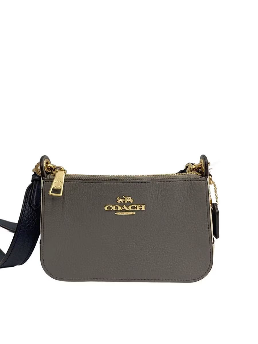 COACH Shoulder Bag Leather GRY F1992