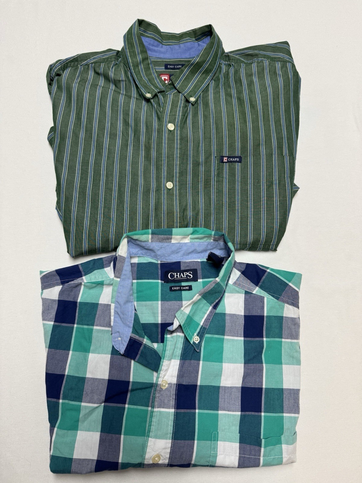 Mens 2XB Chaps buttons down shirts multi color lot of 2