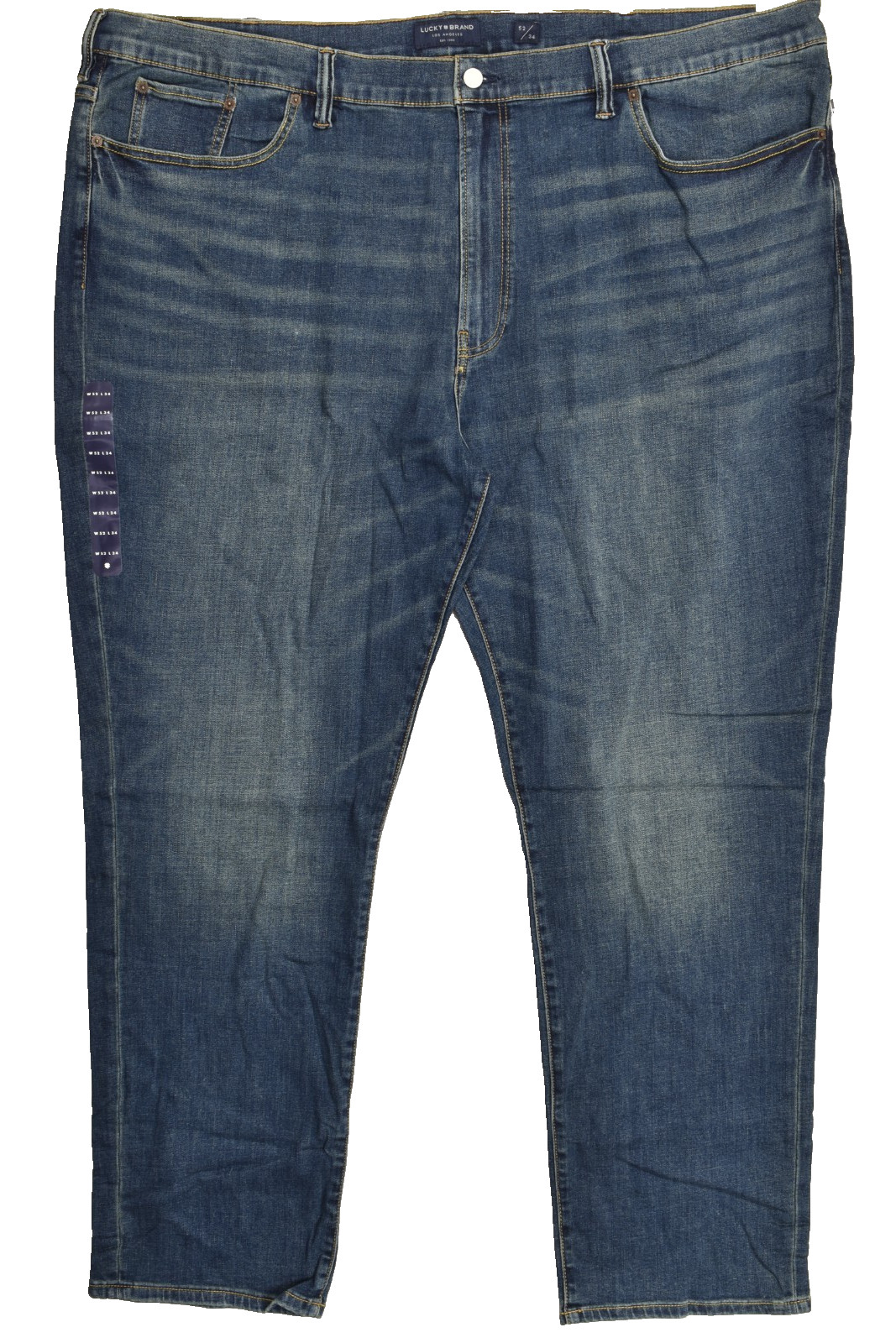 Lucky Brand Men’s Athletic Fit Straight 2-Way Stretch Denim Jeans Blue 52×34 NEW
