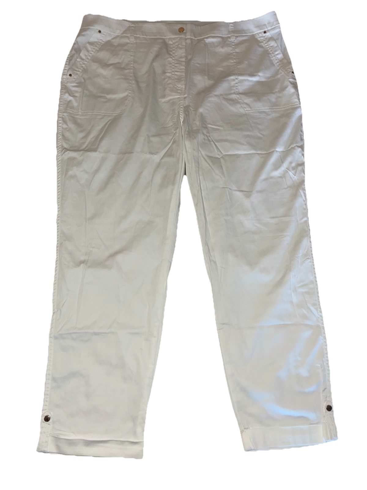 Chico’s Ultimate Fit Pants 3.5 18 Alabaster Comfort Waist Utility Slim Ankle NEW