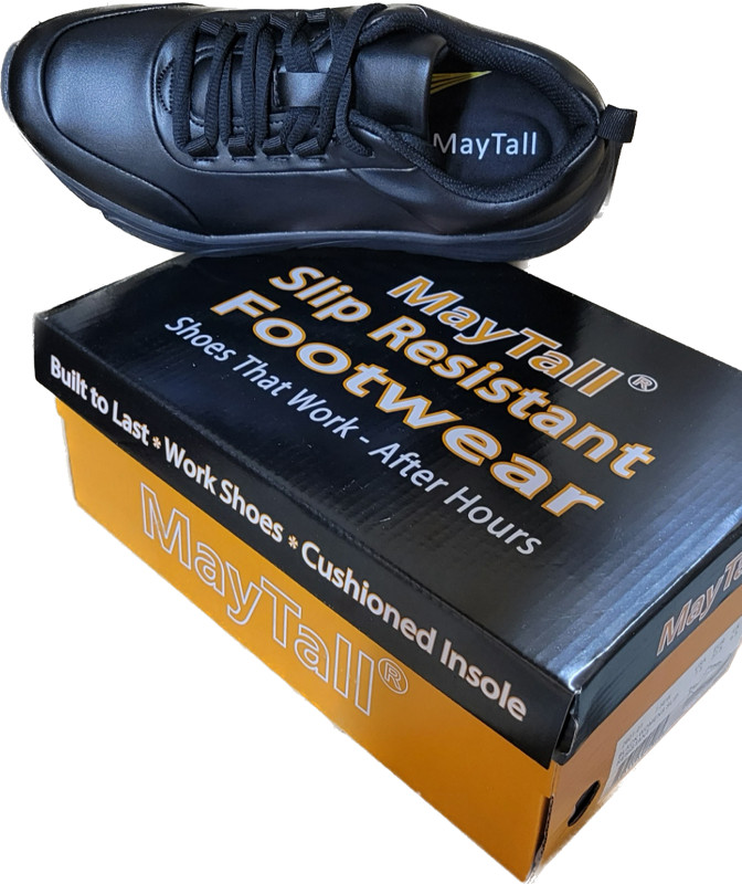 Black Shoes Comfort Work Slip Resistant Women Wide Cushioned Insole MayTall 2601