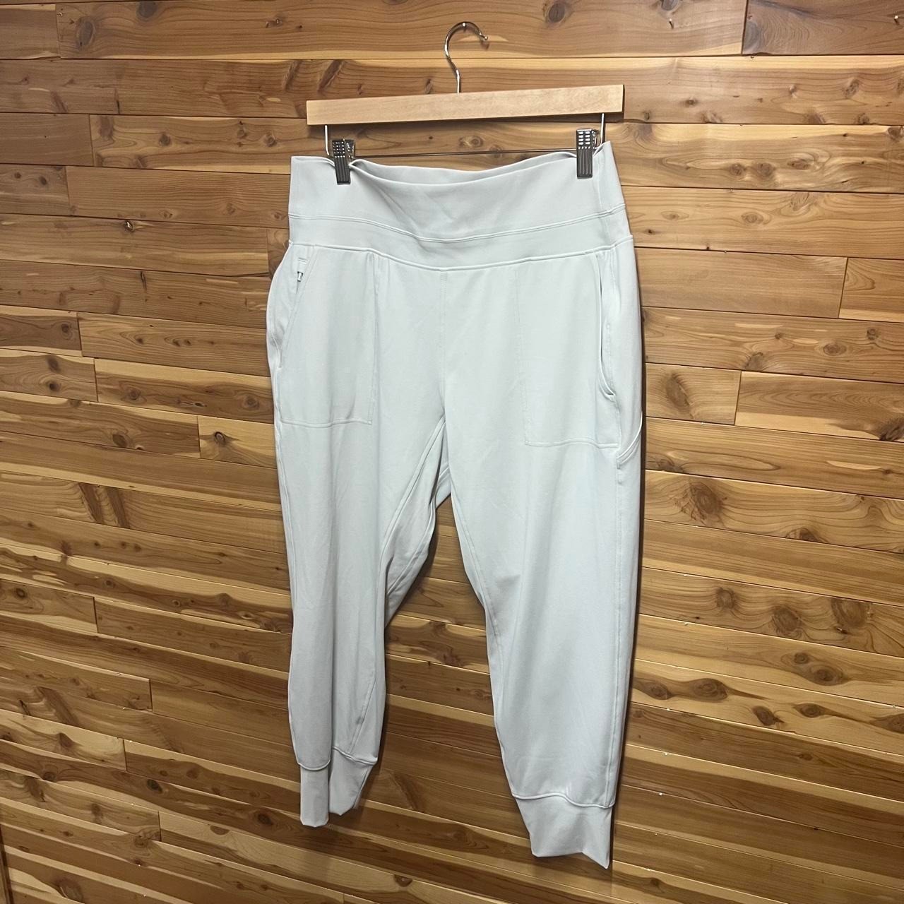 Athleta Venice Jogger Women Large Petite White High Rise Tapered Athleisure Pant