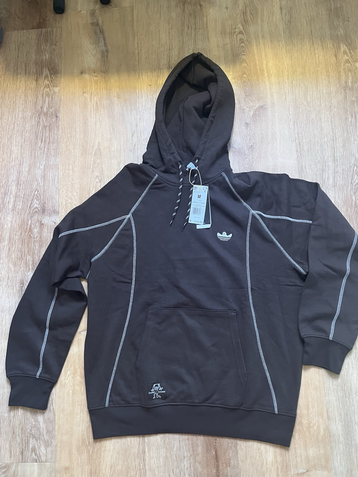 adidas Shmoofoil Featherweight Hoodie (Gender Neutral) Sz M Brown White JC7637