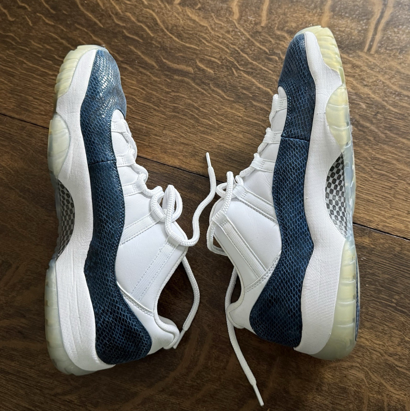 Air Jordan Retro 11 XI Low White Navy Snakeskin 2018 Basketball Shoes Mens 13 US