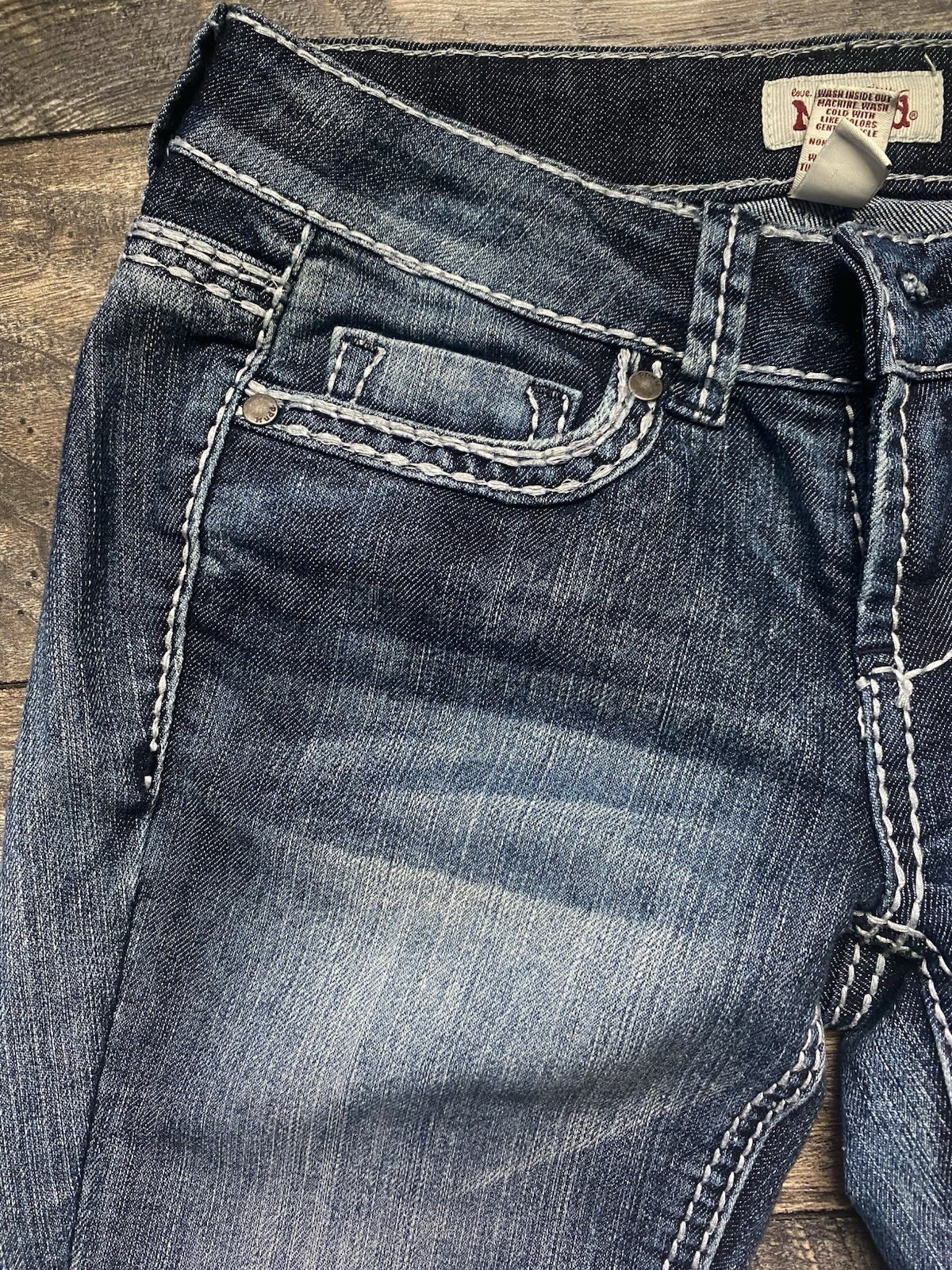 Womens Vintage Y2k Jeans Mudd Size 3 Blue Denim Boot Cut Low Rise