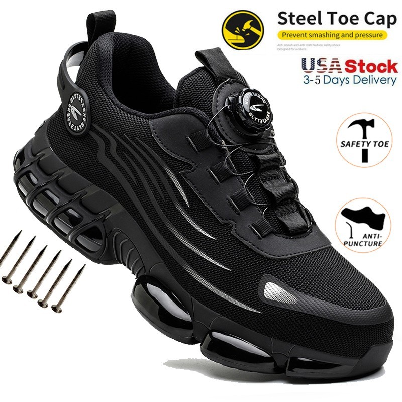 Work Safety Shoes Men Anti-smash Anti-stab Work Shoes Sneakers Steel Toe Shoes