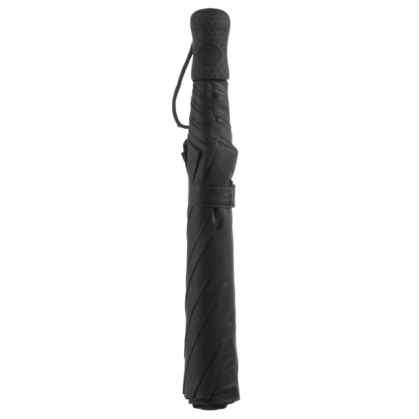 Solid Black Umbrella 42 in Automatic Open Compact Travel Folding Windproof Rain