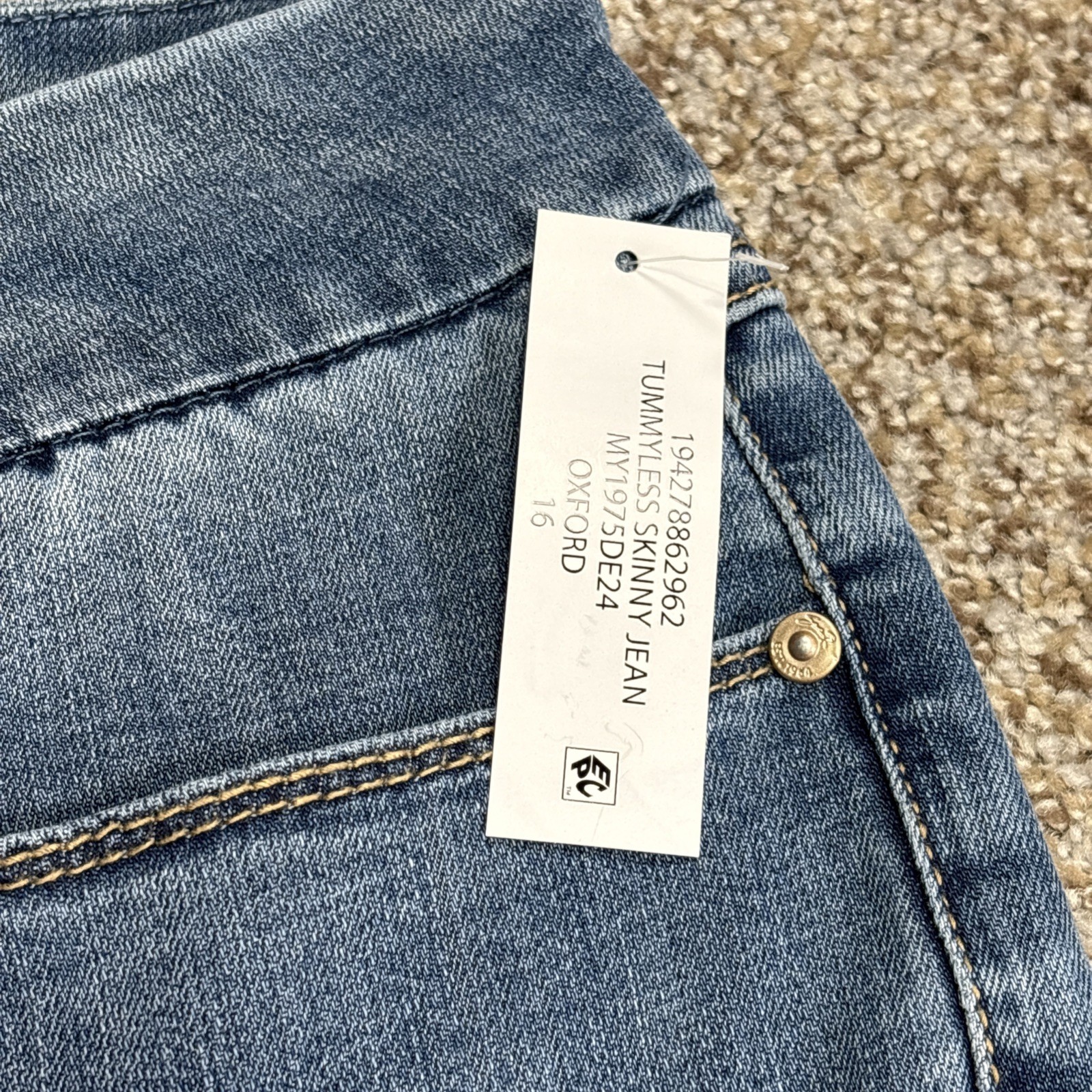 Seven7 Women’s Tummyless Stretch Skinny Jean Size 16 Fits 36 X 29 NEW