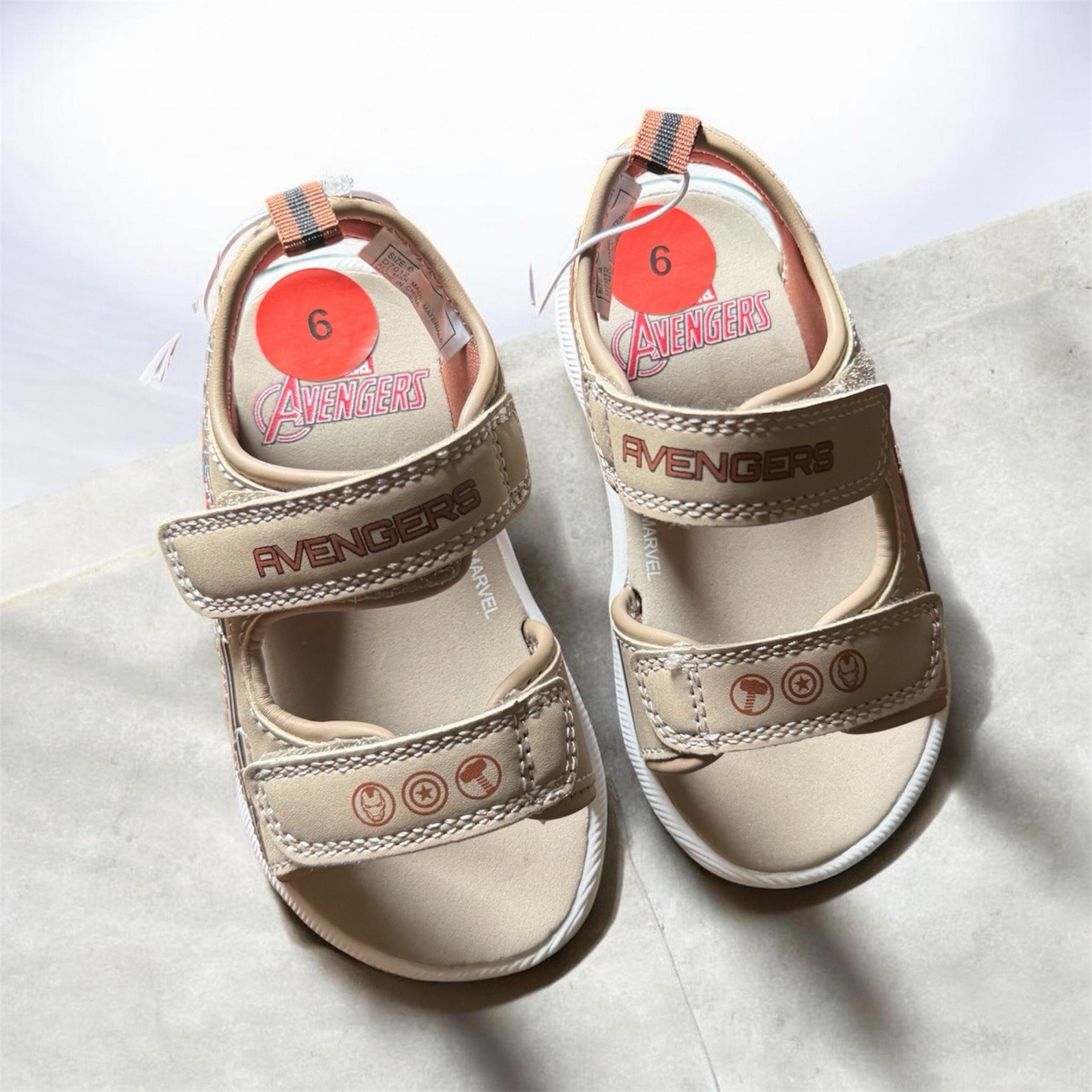 Avengers Unisex Kids Hook & Loop Sport Sandals Beige US 6 Marvel