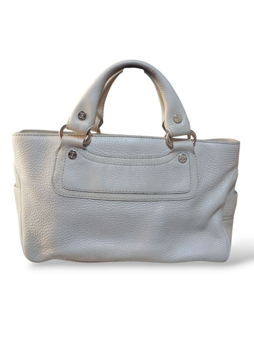 CELINE Boogie Bag Off-White Leather Handbag Women’s Casual Vintage A1338