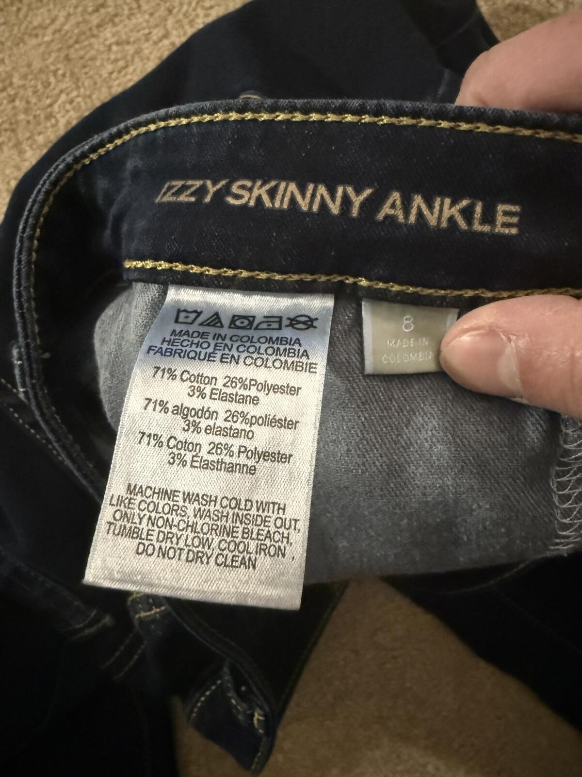 Michael Kors Izzy Skinny Ankle Dark Wash Jeans Size 8