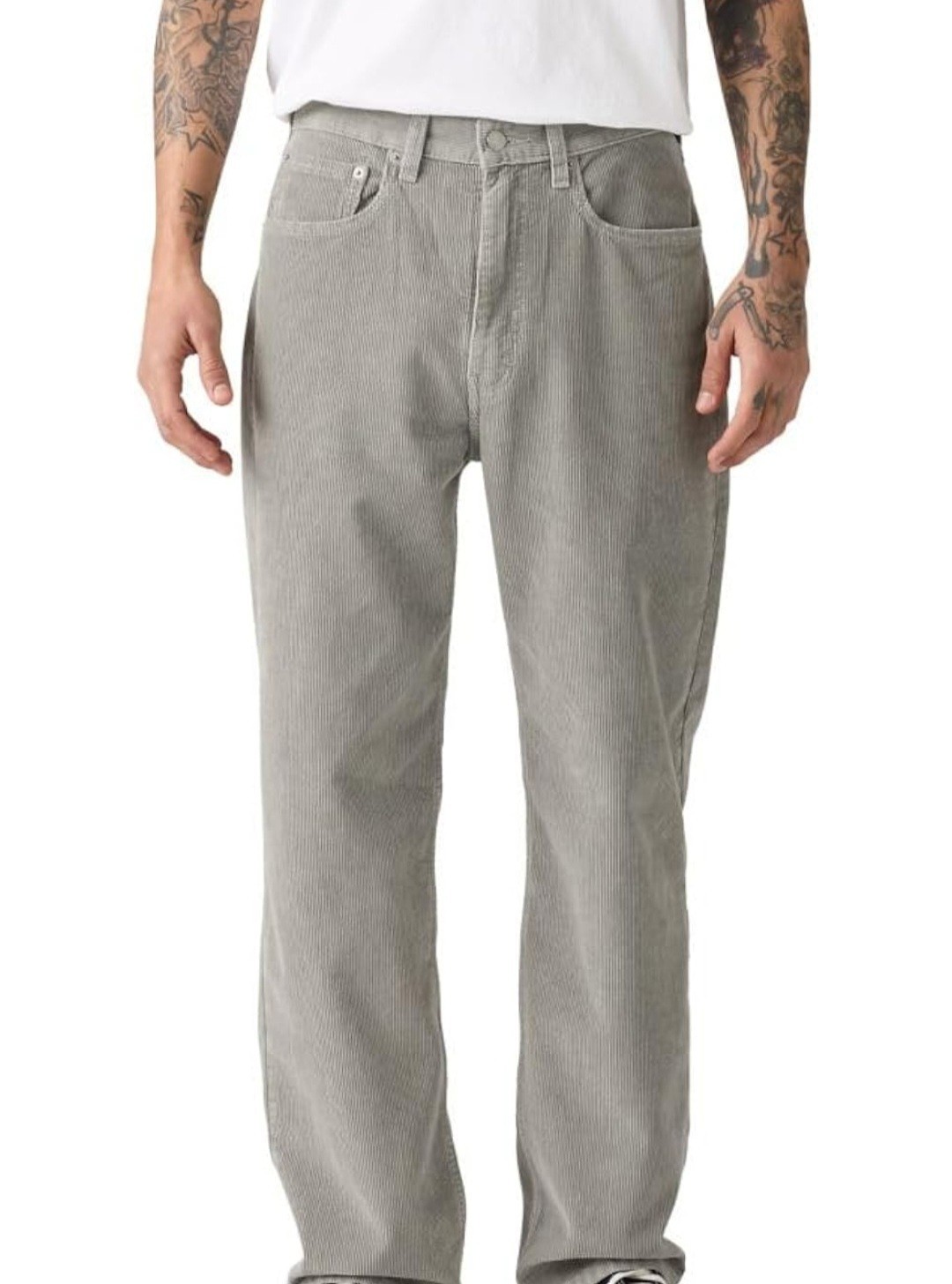 Men’s Levi’s 565 Loose Straight Gray Corduroy 5 Pocket Pants Size 36”x34”