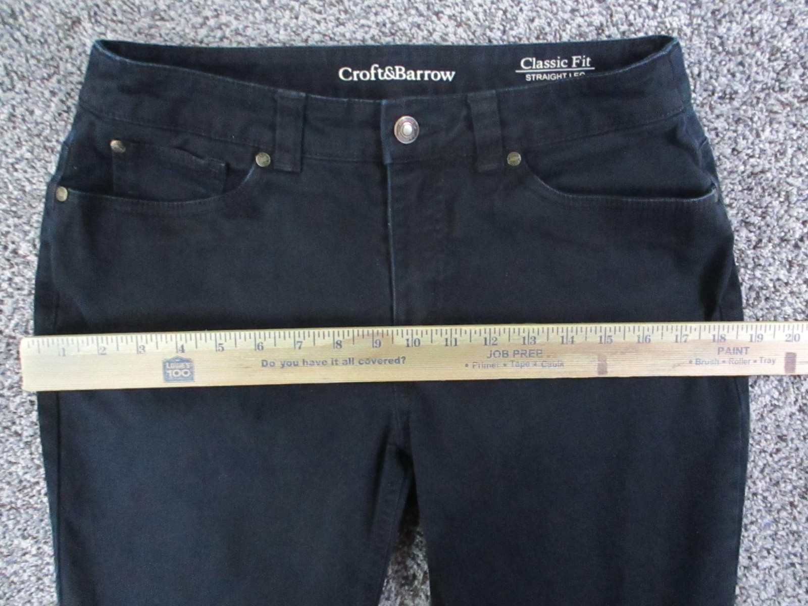 Croft & Barrow Classic Straight Leg Jeans Womens 4 Short Blue Dark Stretch 28×28