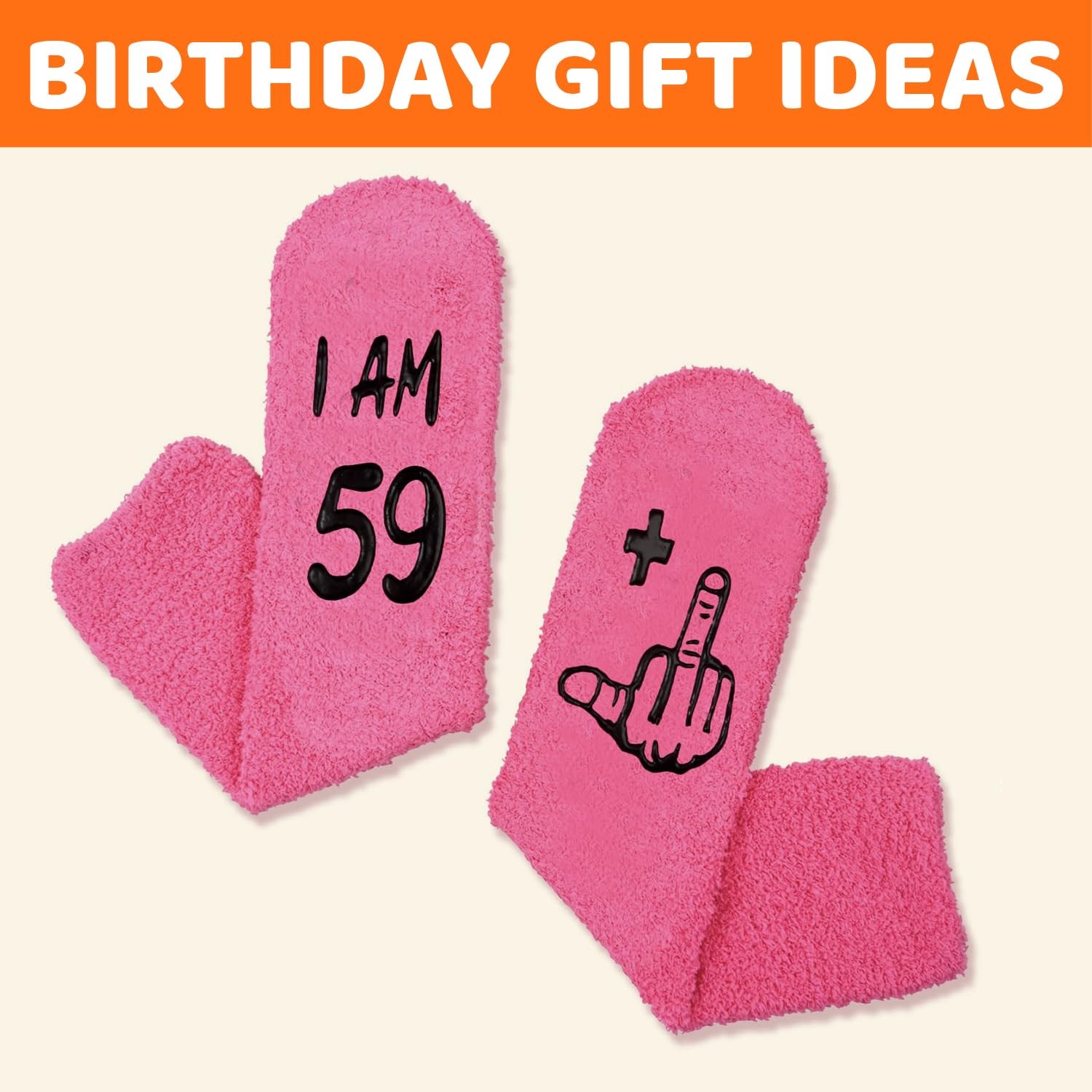 HAPPYPOP 60th Birthday Gifts for Women – Medium, Fuzzy I Am 60 Dark Pink