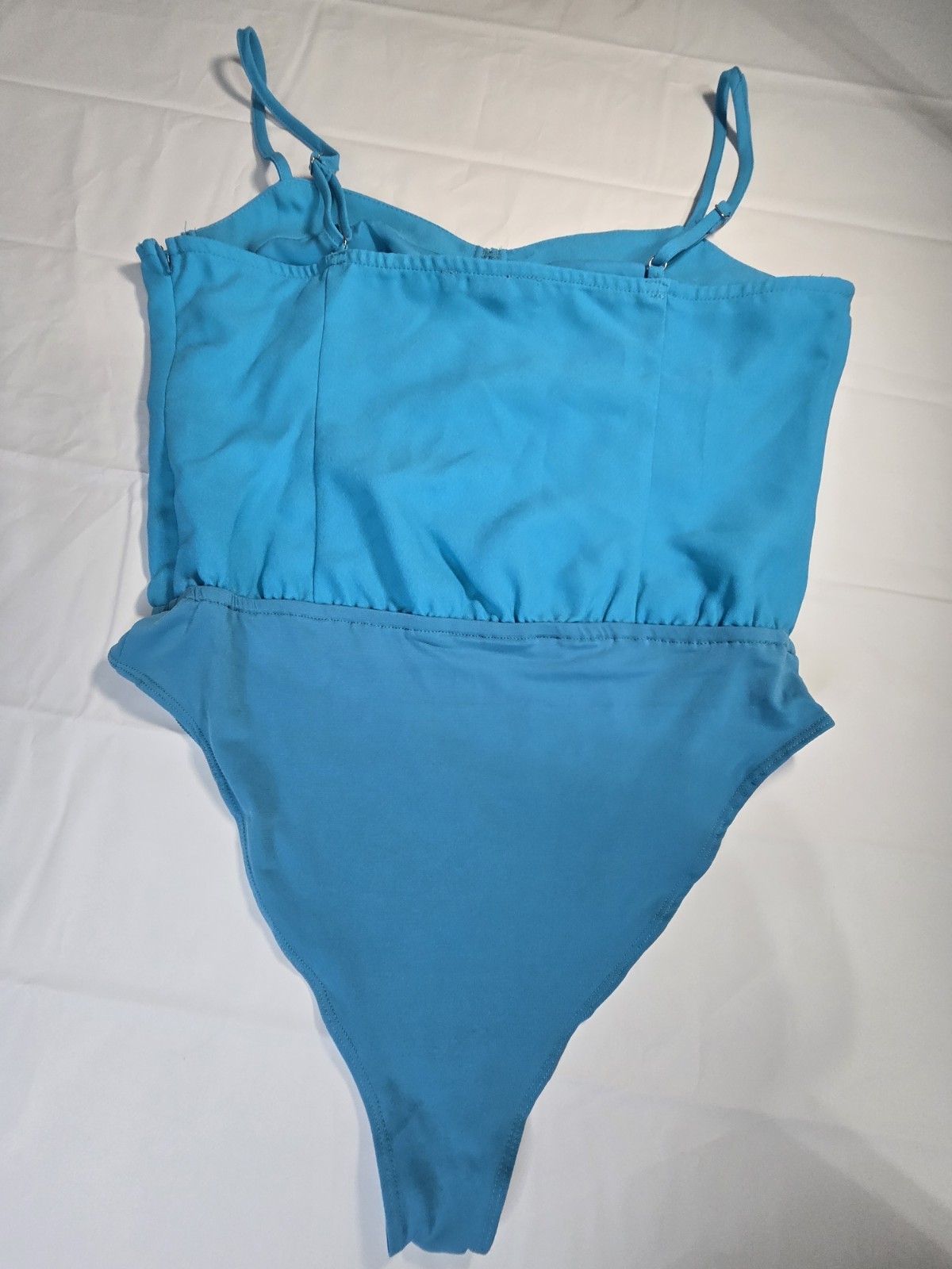 Forever 21 Women’s Bright Turquoise Bustier Cami Bodysuit Size Large NWT