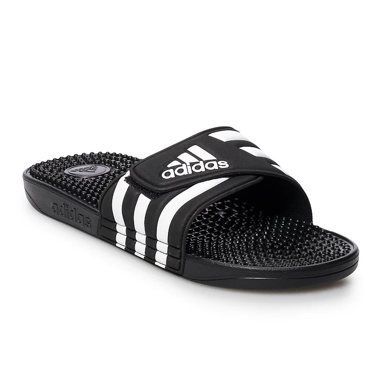 Adidas Adissage Slides Men’s Black White Sizes! F35580 NIB NEW