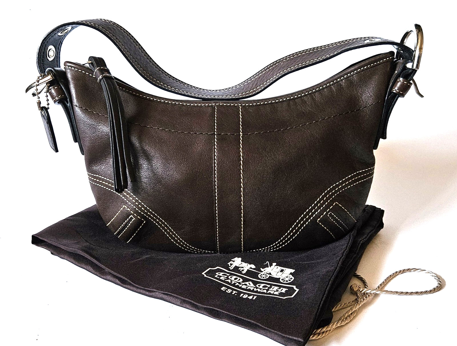 Vintage Coach Soho Small Hobo Shoulder Bag Mahogany Brown Leather 8A01
