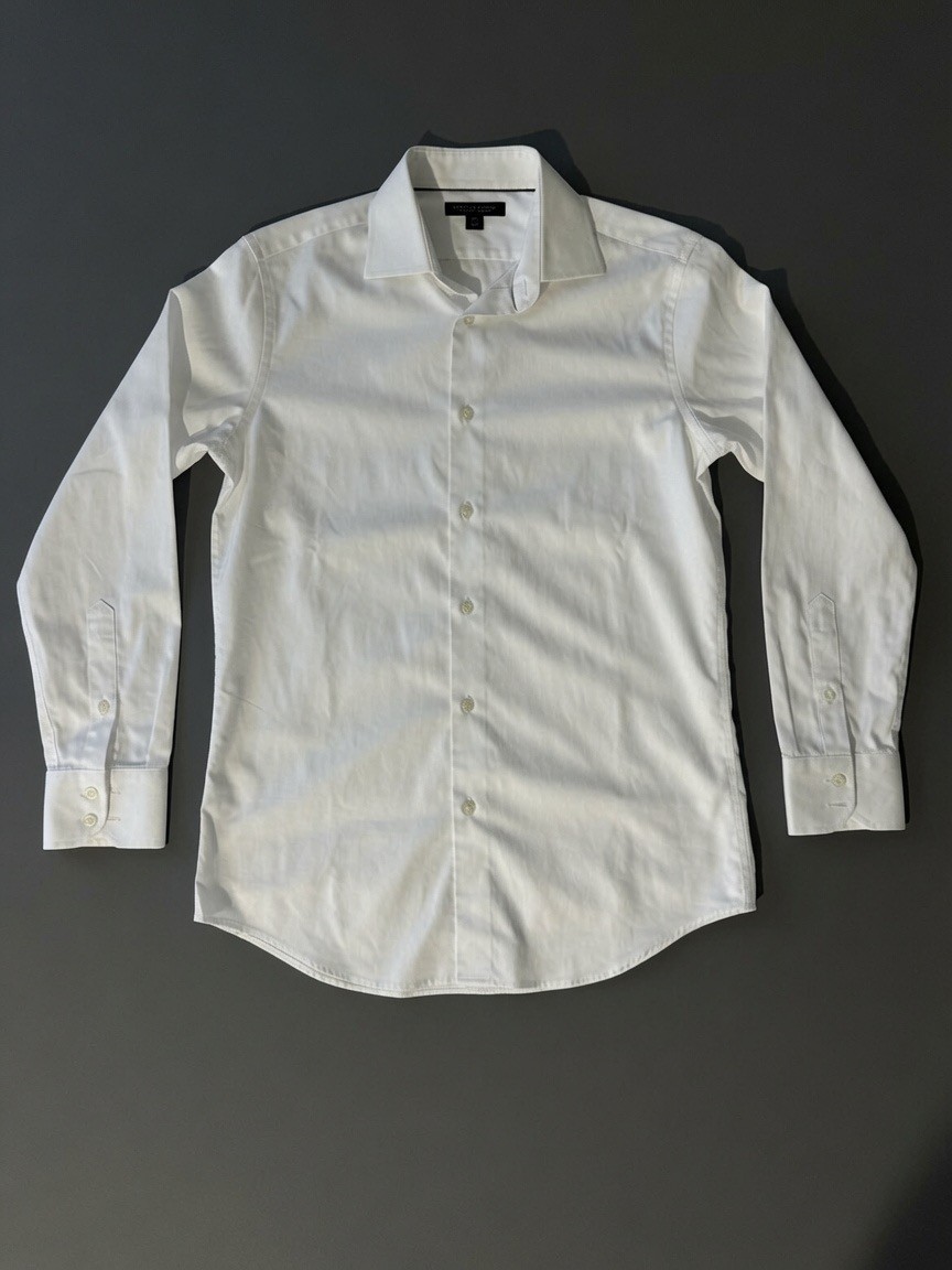Banana Republic Monogram Slim White Dress Shirt Mens 14-14.5 32/33