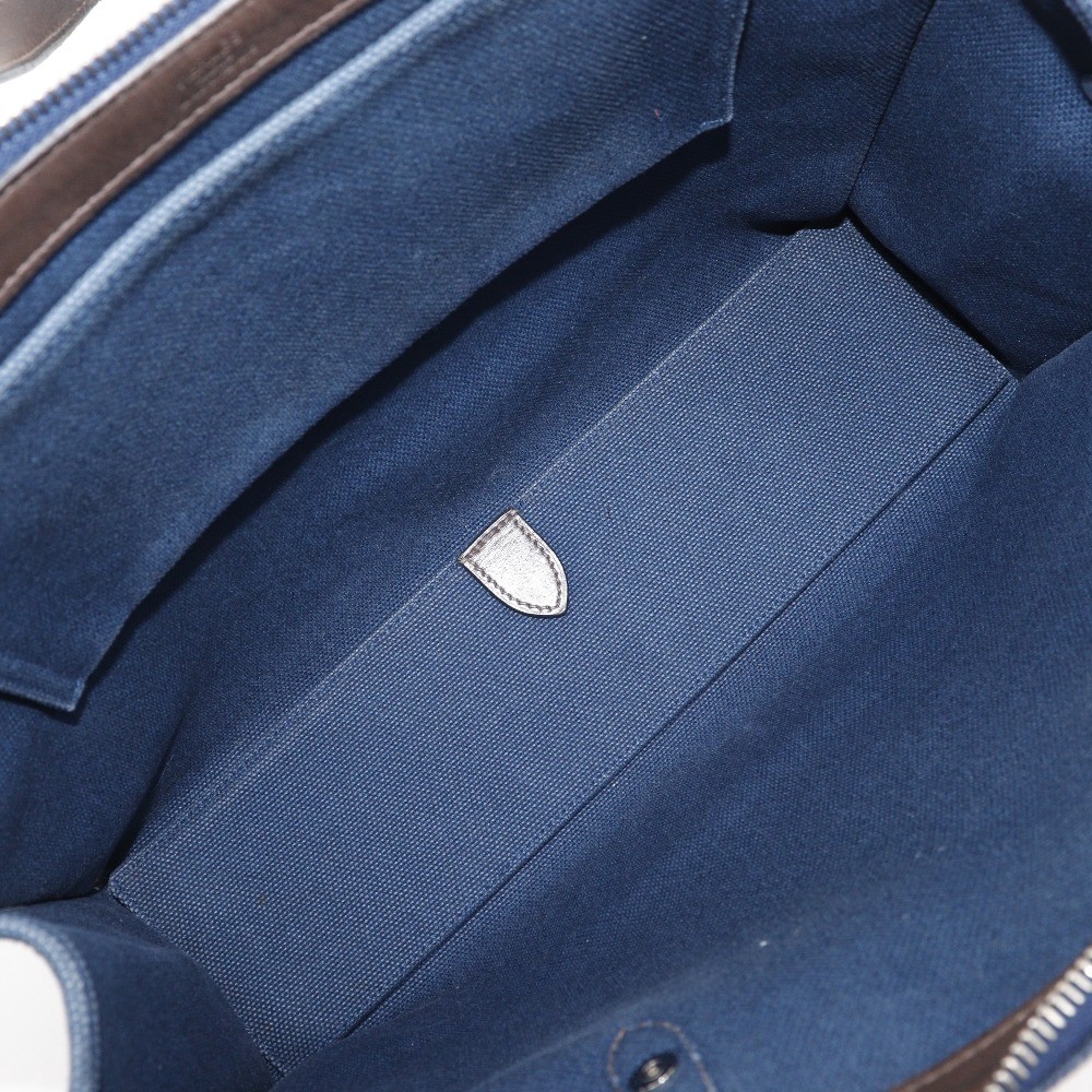 HERMES Kavasmira PM Handbag MedorHardware Navy blue canvas unisex