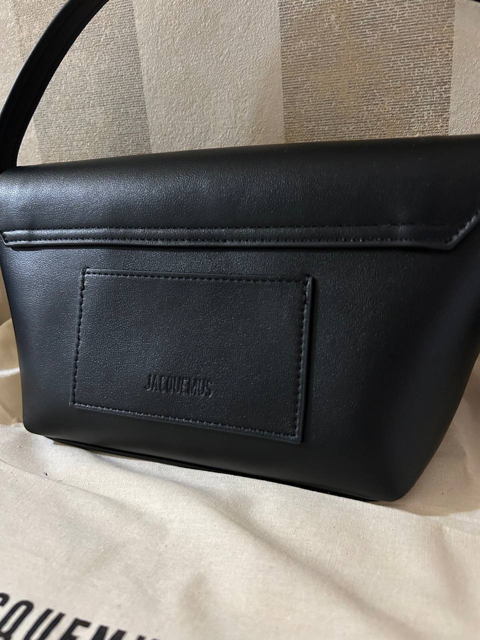 Jacquemus Le Rond Carre Black Leather Shoulder bag